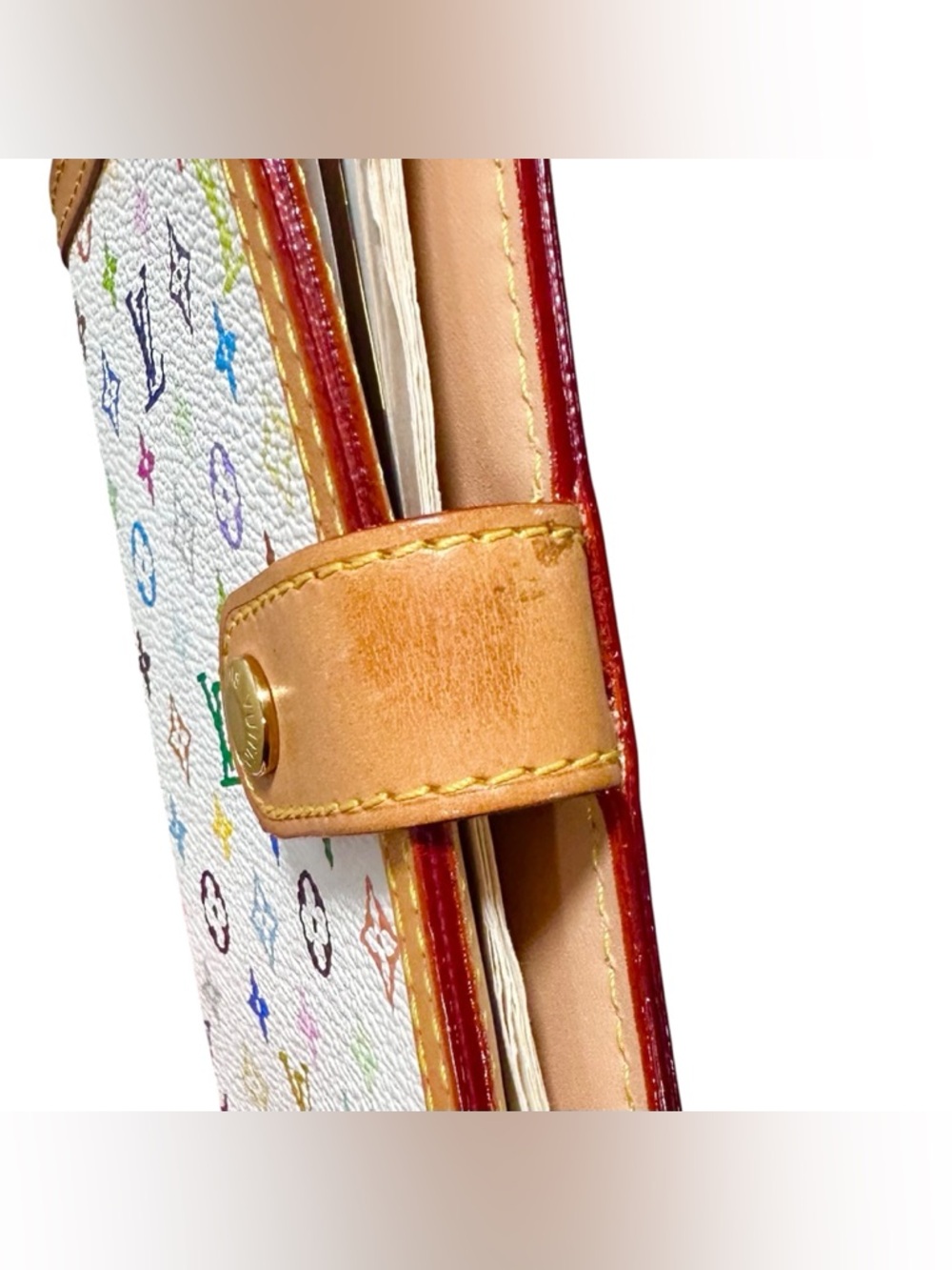 Louis Vuitton Murakami Multicolor White Leather Agenda PM w.Dust Bag & Stickers - Picture 15 of 16